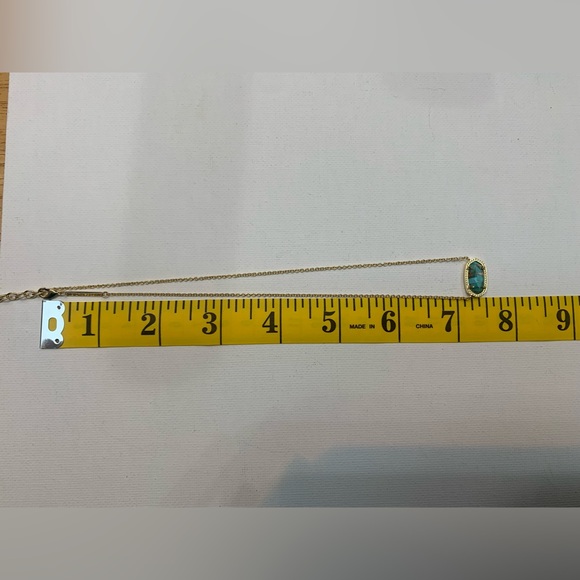 Kendra Scott Elisa Veined Turquoise Necklace 14k Gold Over Brass. Color Bar - Picture 4 of 10